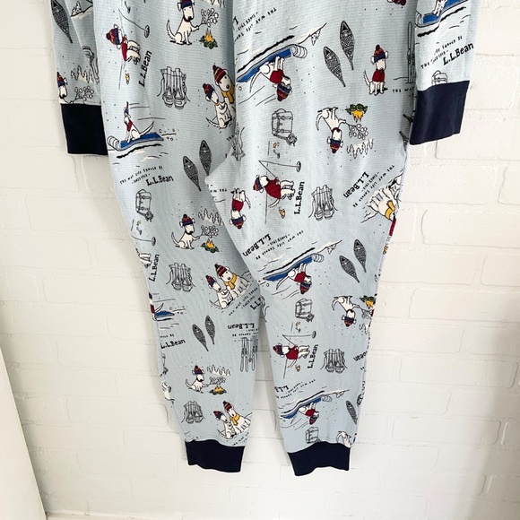 L.L. Bean Women’s Ski Underwear Pajama One piece Novelty print Waffle Blue M - Picture 10 of 14